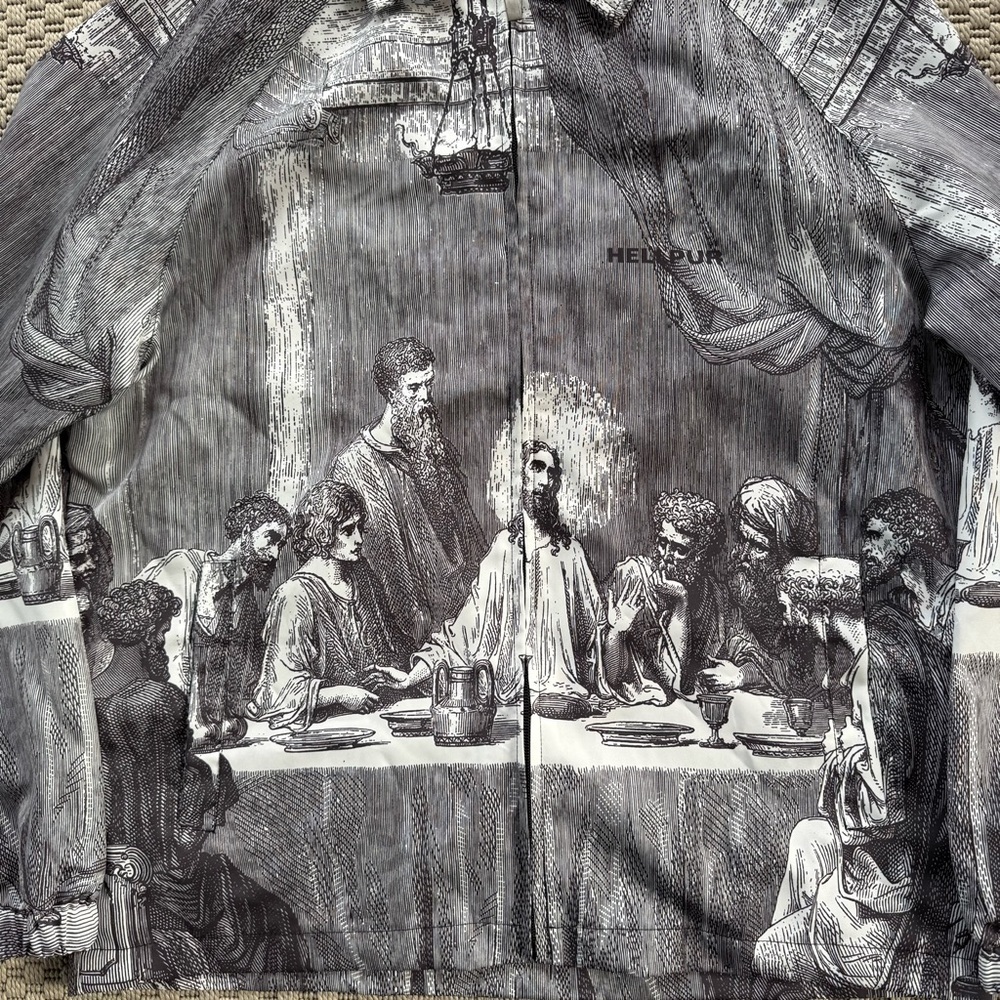 hellpur windbreaker the last supper graphic y2k streetwear waterproof jacket - Picture 3 of 5
